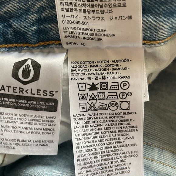 Levis 501 Skinny Denim Jeans Button-Fly Cropped Thunder & Lightening Blue 29 - Picture 7 of 10